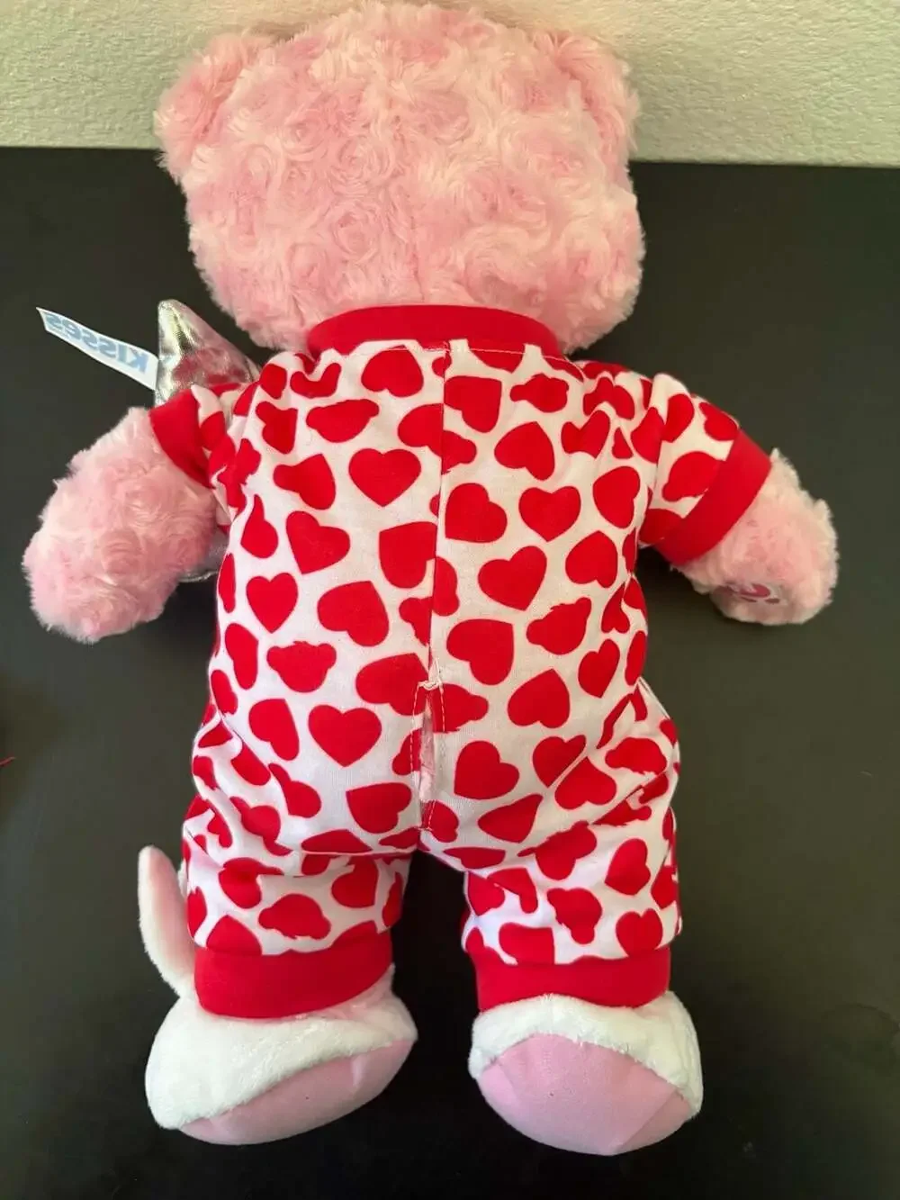Build-A-Bear Pink Valentine Teddy Bear Hearts Pajamas Kisses Pillow Slippers Bag